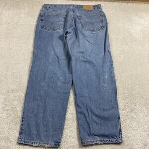 VTG Levis 550 Jeans Mens 38x30 Blue Relaxed Fit Straight Distressed Denim Baggy